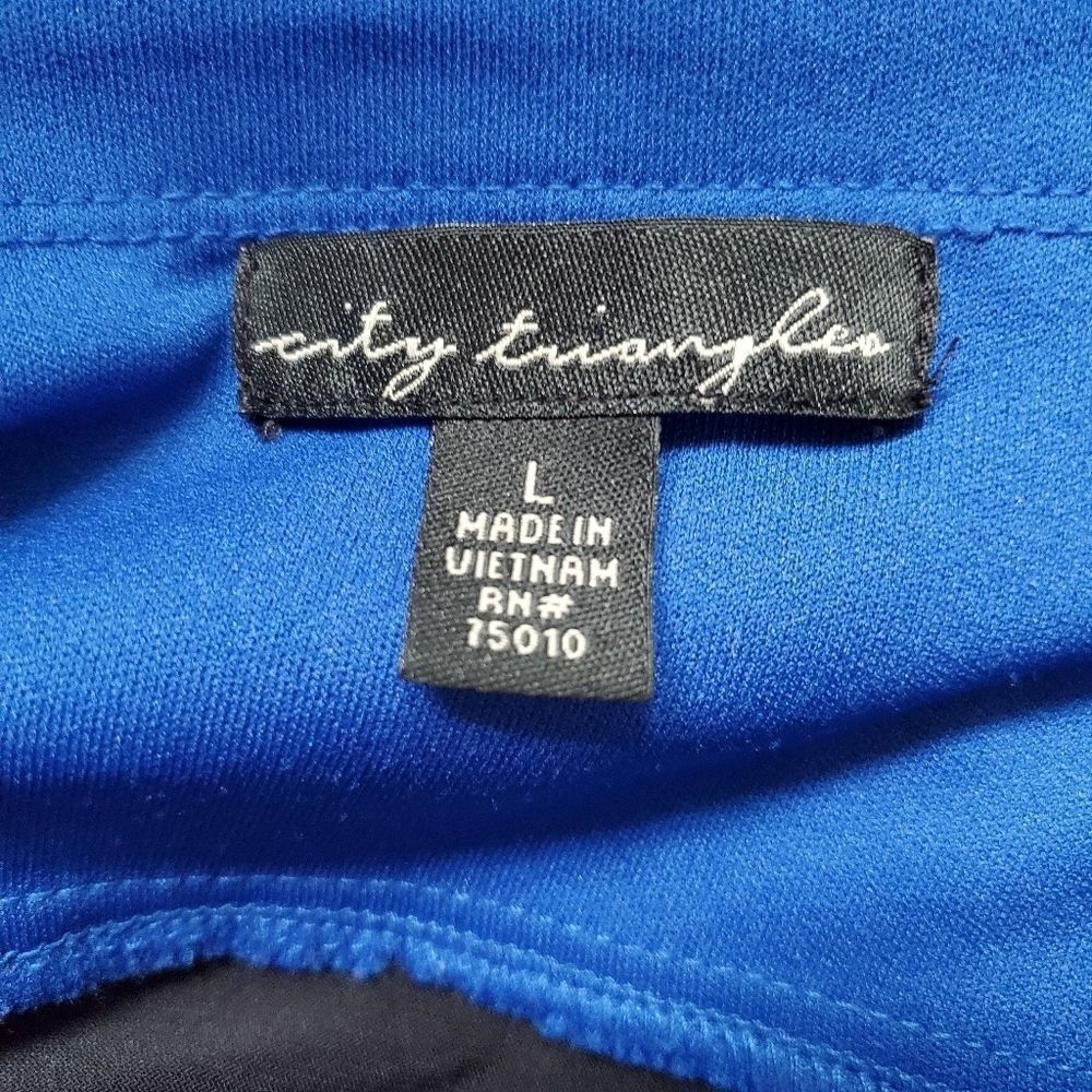 City triangles One-shoulded sparkle embellishment neckline Black/royal b… - Picture 6 of 15